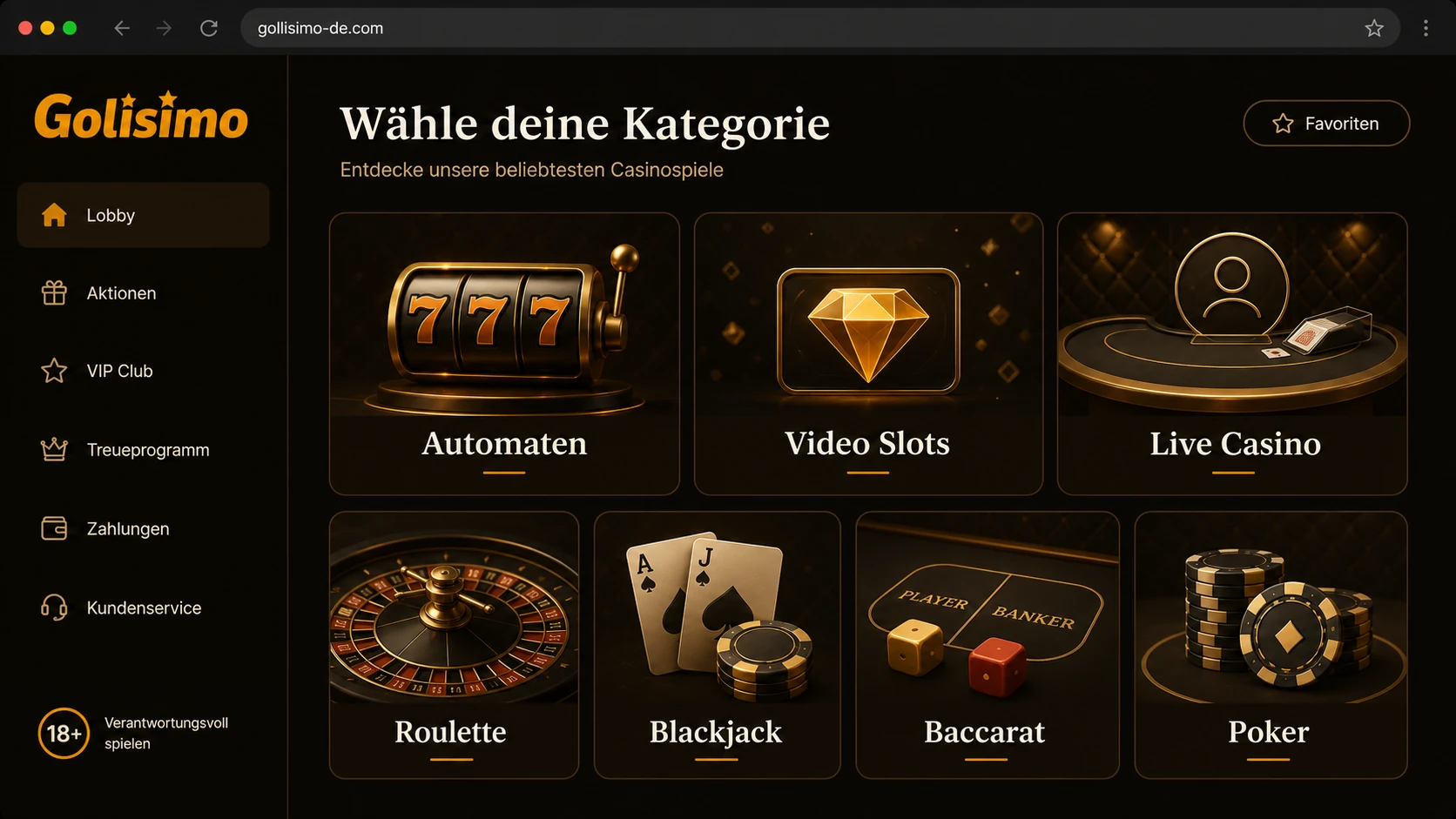 Spiele im Golisimo Online Casino